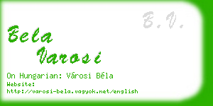 bela varosi business card